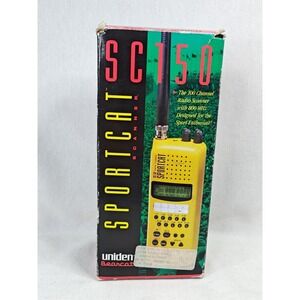 Uniden Bearcat SC150 Radio Scanner Complete Yellow With Box Charger Earpiece